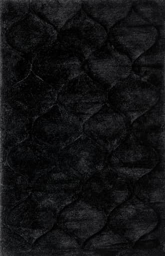 Black Super Soft Luxury Shag with Carved Trellis Rug swatch