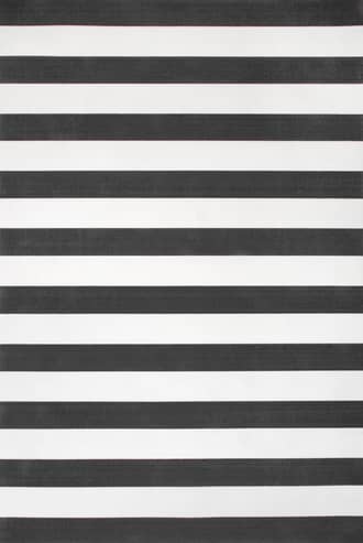 Black Magnolia Striped Indoor/Outdoor Rug swatch