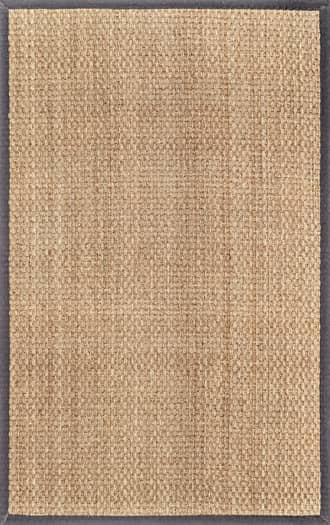 Dark Grey 8' Checker Weave Seagrass Rug swatch