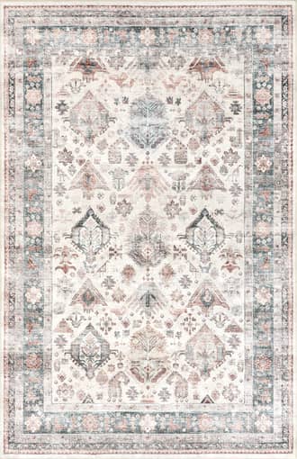 Ivory Multicolor Elandra Spill Proof Washable Rug swatch