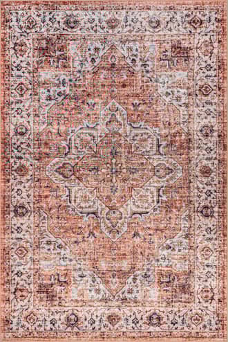 Rust 2' 6" x 8' Saya Spill Proof Washable Rug swatch