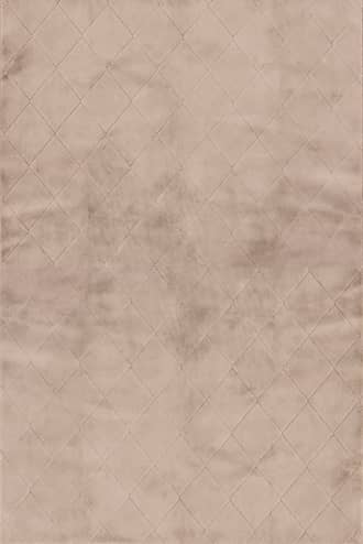 Taupe Jaylene Trellis Plush Cloud Washable Rug swatch