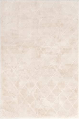 Beige 7' 6" x 9' 6" Jaylene Trellis Plush Cloud Washable Rug swatch