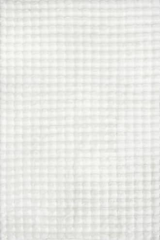 White Ivana Checkered Plush Cloud Washable Rug swatch