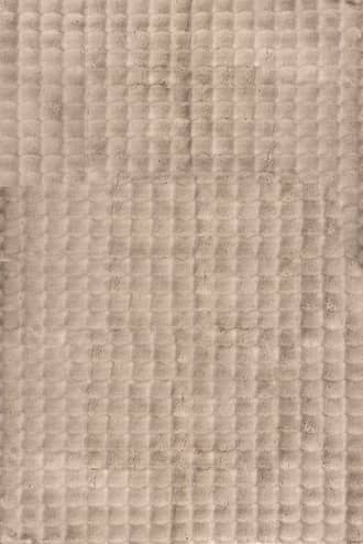 Taupe 2' x 3' Ivana Checkered Plush Cloud Washable Rug swatch
