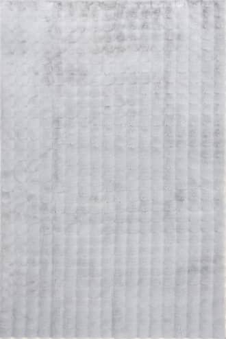 Silver 2' x 3' Ivana Checkered Plush Cloud Washable Rug swatch