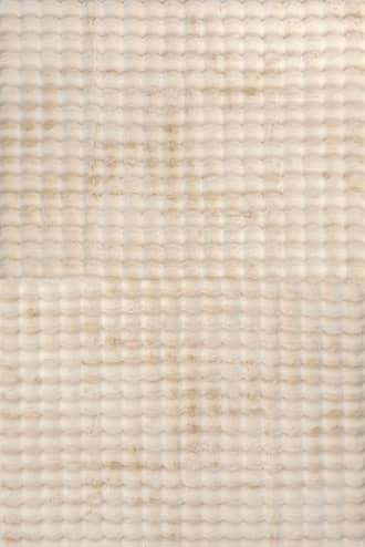 Beige Ivana Checkered Plush Cloud Washable Rug swatch