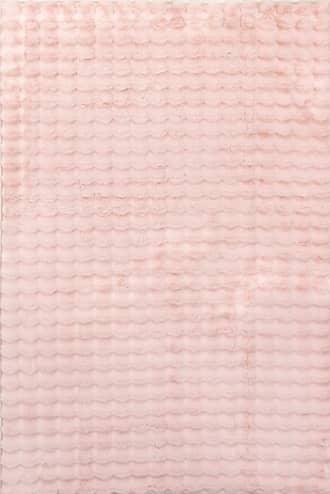 Blush 2' x 3' Ivana Checkered Plush Cloud Washable Rug swatch