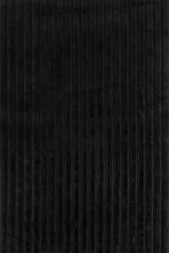 Charcoal 2' 6" x 6' Kris Striped Plush Cloud Washable Rug swatch