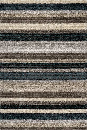 Blue Multi 6' Striped Shaggy Rug swatch