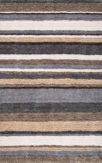 Beige Multi Striped Shaggy Rug swatch