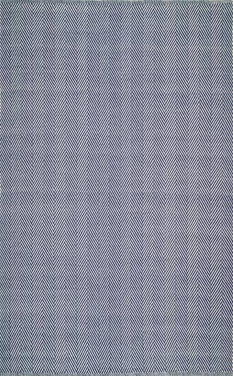 Navy Herringbone Cotton Flatwoven Rug swatch