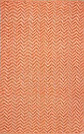 Orange Herringbone Cotton Flatwoven Rug swatch