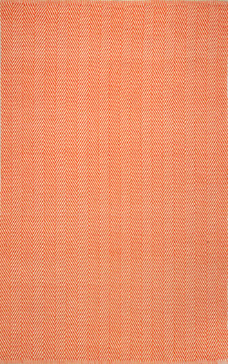 Orange Herringbone Cotton Flatwoven Rug swatch