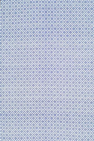 Navy Diamonds Cotton Trellis Flatwoven Rug swatch