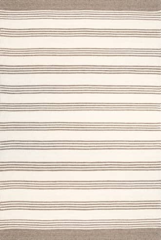 Beige Sage Striped Wool-Blend Rug swatch