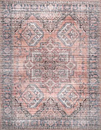 Rust 2' 8" x 8' Bri Faded Washable Rug swatch