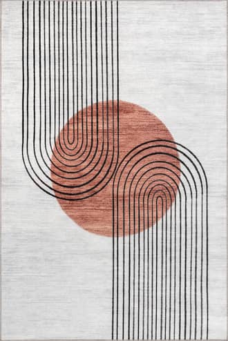 Burnt Orange 2' 8" x 8' Carlotta Washable Desert Sunset Rug swatch