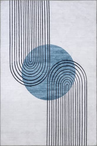 Blue 2' 8" x 8' Carlotta Washable Desert Sunset Rug swatch