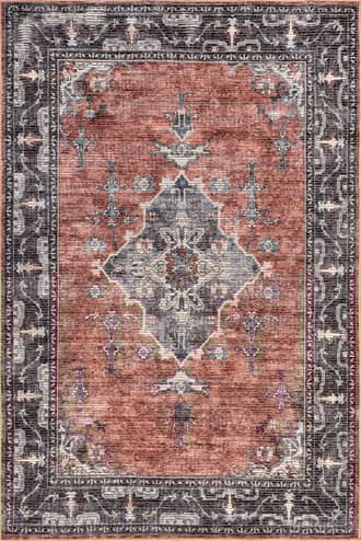 Brick 4' x 6' Wild Orchid Washable Rug swatch