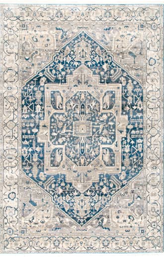Grey 2' 6" x 6' Fringed Medallion Rug swatch