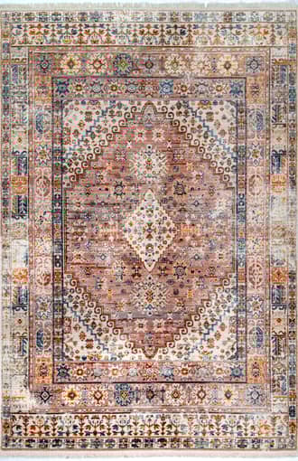 Khaki 2' 6" x 8' Distressed Medallion Rug swatch