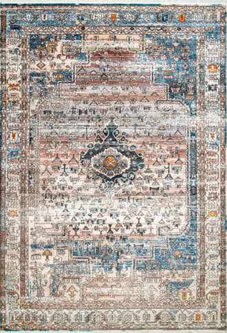 Blue 2' 6" x 12' Native Ceremonial Rug swatch