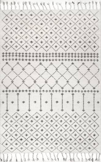 Ivory Woolen Modern Trellis Rug swatch