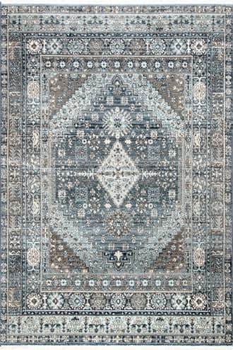 6' 7" x 9' 4" Shaded Medallion Fringe Rug primary image