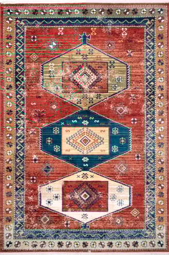 Rust 2' 6" x 8' Paneled Tribal Rug swatch