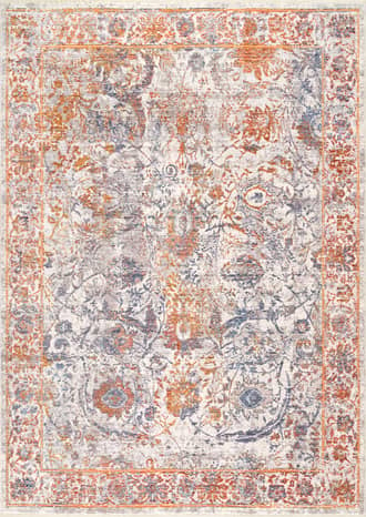 Orange Persian Charmia Fringe Rug swatch