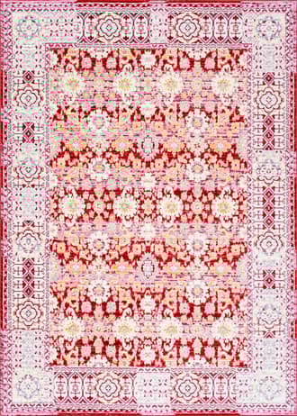 Red Muted Floral Design Rug swatch