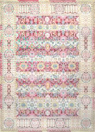 Cherry Pink Muted Floral Design Rug swatch