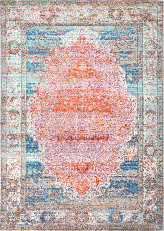 Orange 6' 7" x 9' Antique Brick Medallion Rug swatch