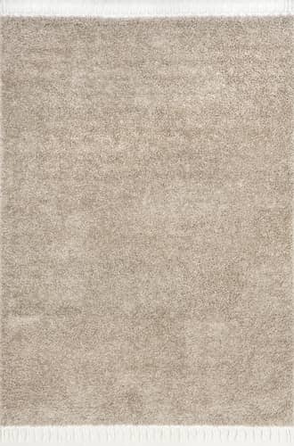 Beige Dream Solid Shag with Tassels Rug swatch