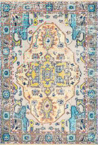 Grey 9' x 12' Mosaic Medallion Rug swatch
