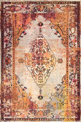 Burnt Orange Iris Fading Oriental Medallion Rug swatch