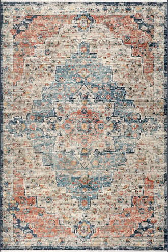 Multicolor 2' 6" x 6' Flourishing Medallion Rug swatch