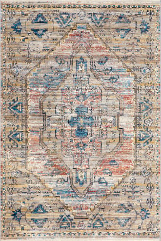 Blue 2' x 3' Cardinal Cartouche Rug swatch