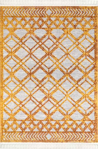 Marigold 8' Shaggy Lattice Tassel Rug swatch