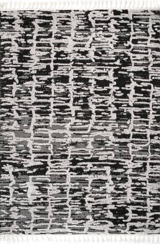 Textured Abstract Tasseled Rug primary image