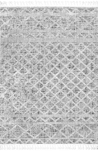 Modern Raised Lattice Tasseled Rug primary image