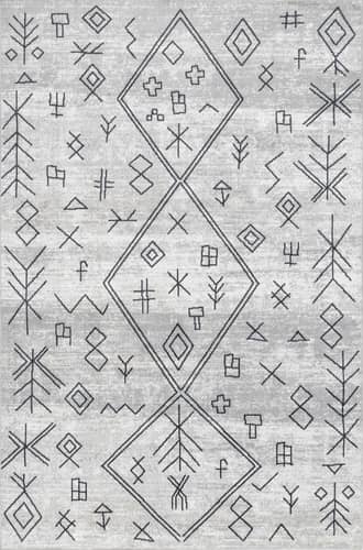 Gray 2' 8" x 8' Nina Abstract Mural Washable Rug swatch