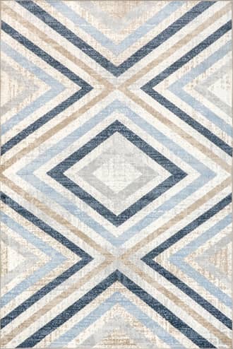 Blue Reeba Washable Distressed Rug swatch