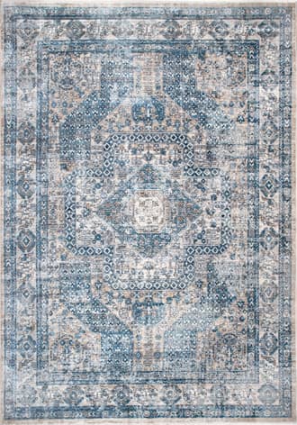 Blue 2' 8" x 8' Distressed Medallion Rug swatch
