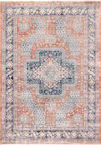 Rust 2' 8" x 8' Distressed Medallion Rug swatch