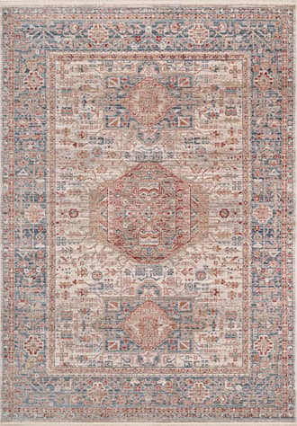 Beige Worn Medallion Rug swatch