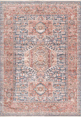 Blue 5' x 7' Worn Medallion Rug swatch