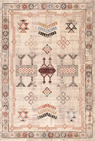 Beige Bordered Symbolism Rug swatch