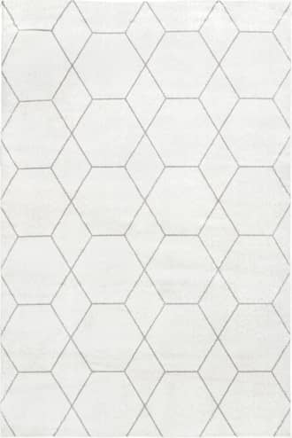 Beige 5' x 8' Jacqueline Honeycomb Trellis Rug swatch